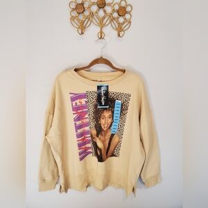 NWT Whitney Houston Beige Graphic Women's Top